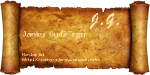 Janky György névjegykártya