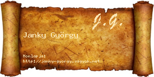Janky György névjegykártya